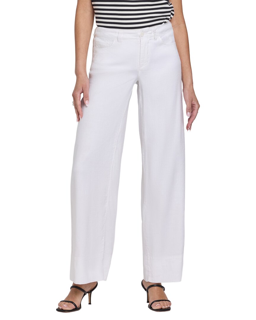 NYDJ Nydj Linen-Blend Optic White Wide Leg Jean