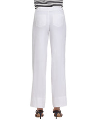 NYDJ Nydj Linen-Blend Optic White Wide Leg Jean