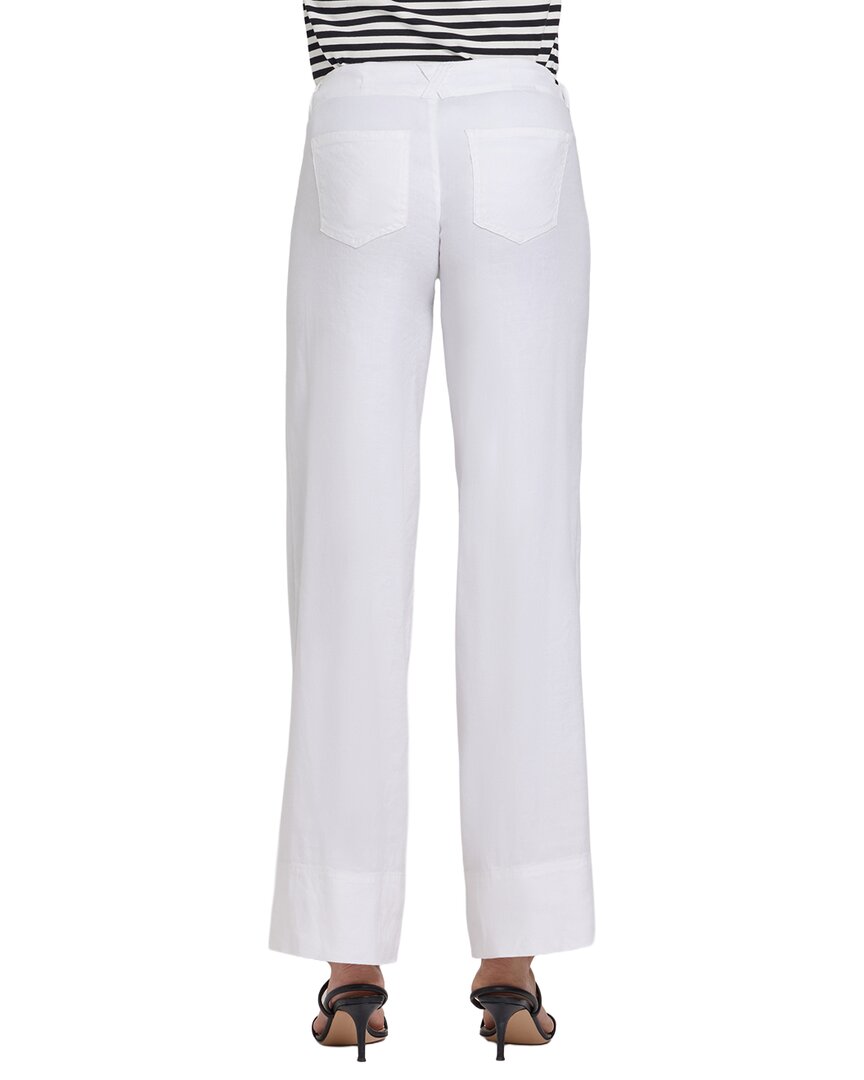 NYDJ Nydj Linen-Blend Optic White Wide Leg Jean