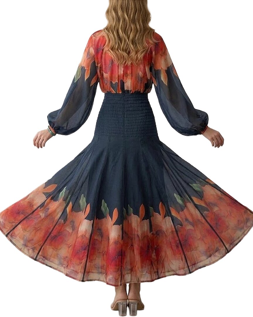 Amanda Royal 2Pc Blouse & Skirt Set