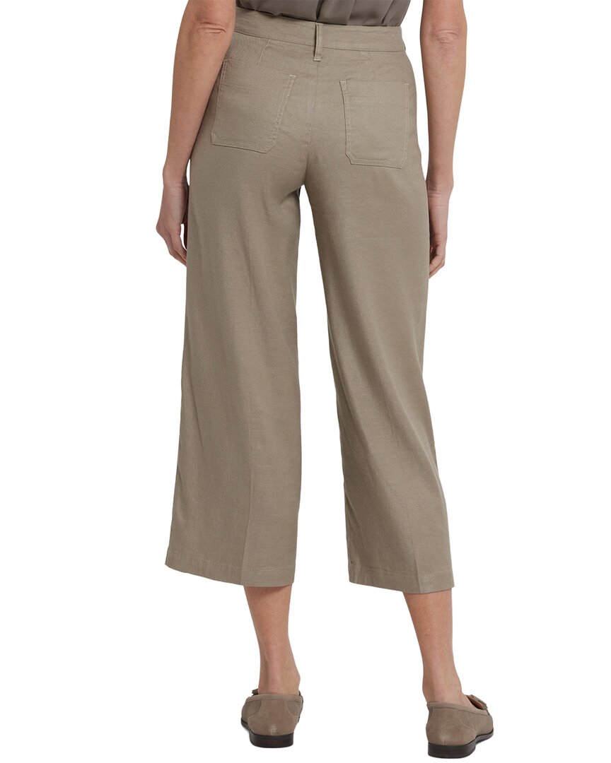 Nydj Cargo Saddlewood Linen-Blend Crop Jean