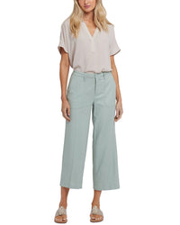 Nydj Cargo Tomatillo Linen-Blend Wide Leg Jean