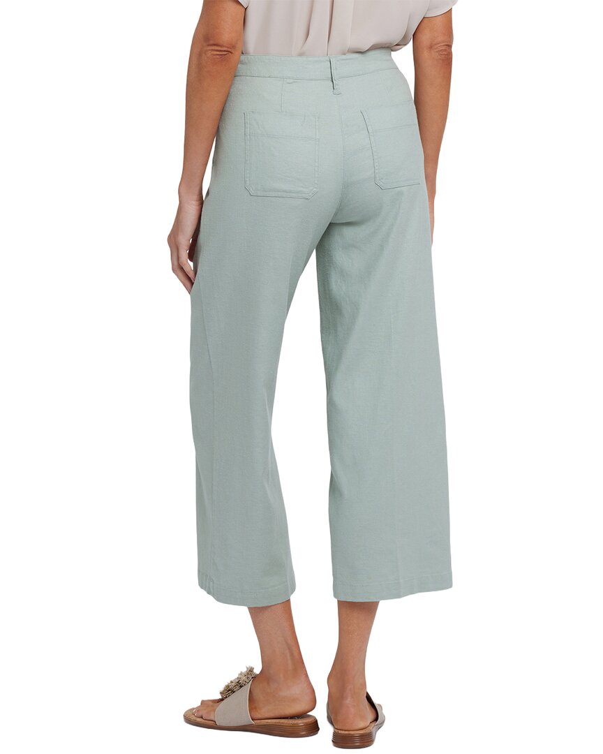 Nydj Cargo Tomatillo Linen-Blend Wide Leg Jean