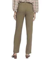 Nydj Marilyn Avocado Linen-Blend Trouser
