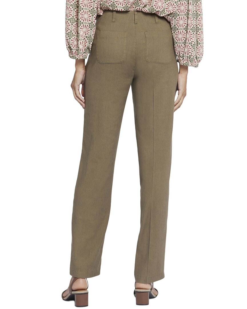 Nydj Marilyn Avocado Linen-Blend Trouser
