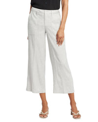 NYDJ Nydj Linen-Blend Cargo Slubby Stripe Crop Jean