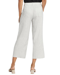 NYDJ Nydj Linen-Blend Cargo Slubby Stripe Crop Jean