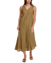 POINT Point Linen-Blend V-Neck Dress
