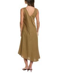 POINT Point Linen-Blend V-Neck Dress