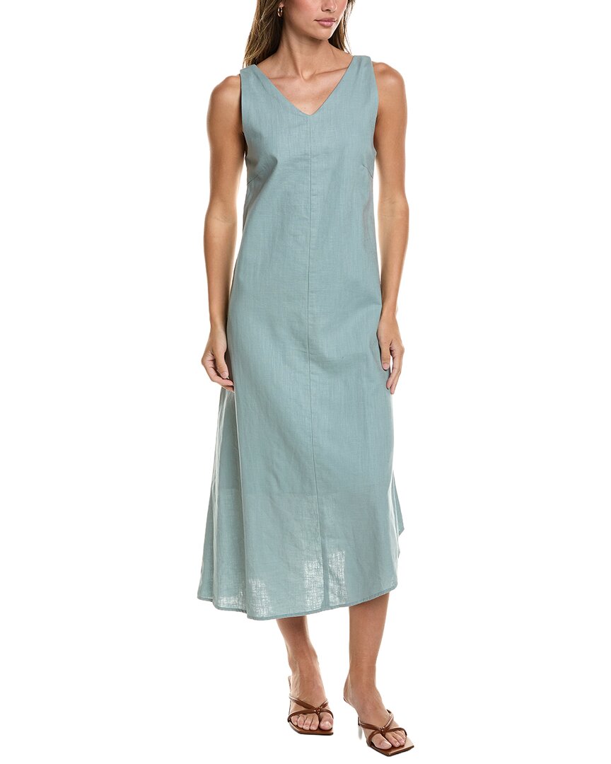 POINT Point Linen-Blend V-Neck Dress