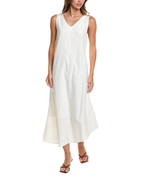 POINT Point Linen-Blend V-Neck Dress