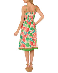 Adrianna Papell Printed Cotton Spaghetti Strap Dress