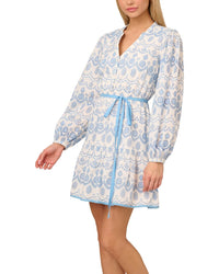 Adrianna Papell Tie Waist Eyelet Dress