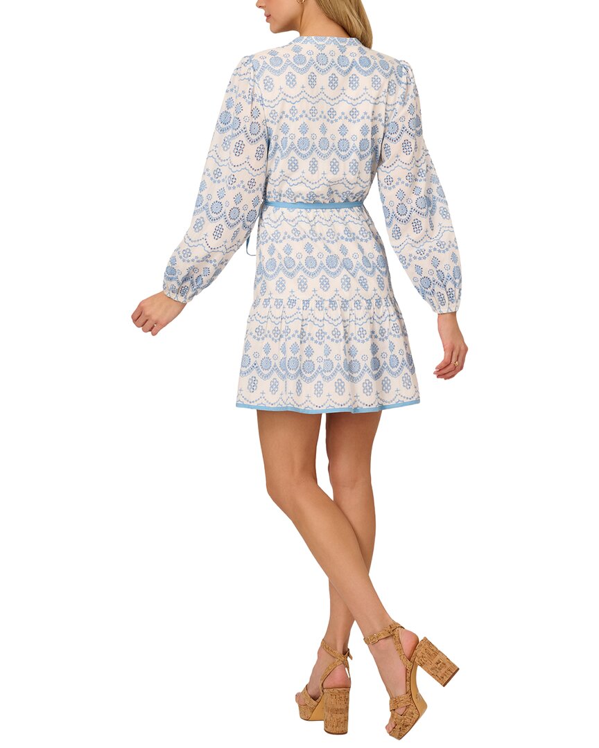 Adrianna Papell Tie Waist Eyelet Dress