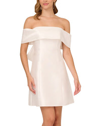 Adrianna Papell Mikado Off The Shoulder Short Dress