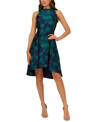 Adrianna Papell Printed Jacquard Midi Dress