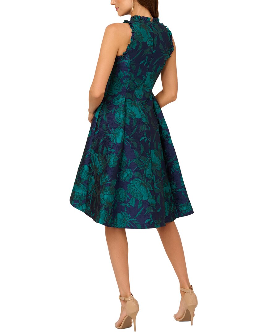 Adrianna Papell Printed Jacquard Midi Dress