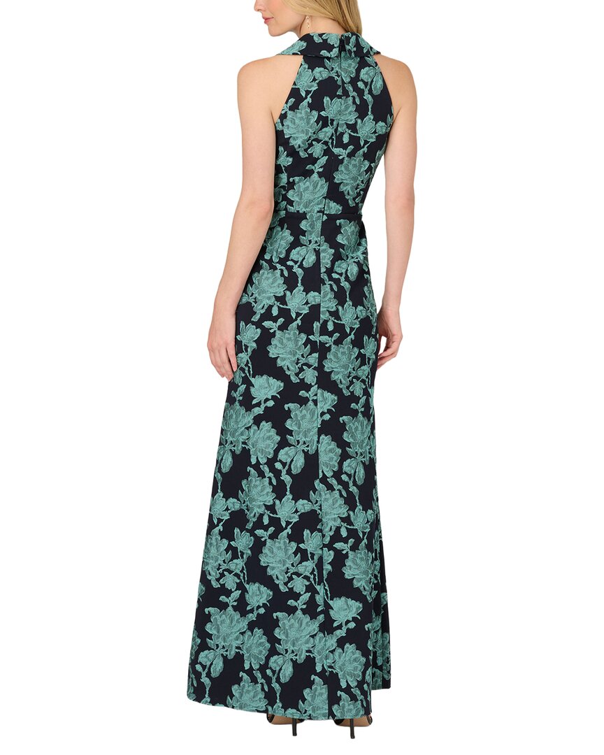 Adrianna Papell Stretch Jacquard Sleeveless Gown