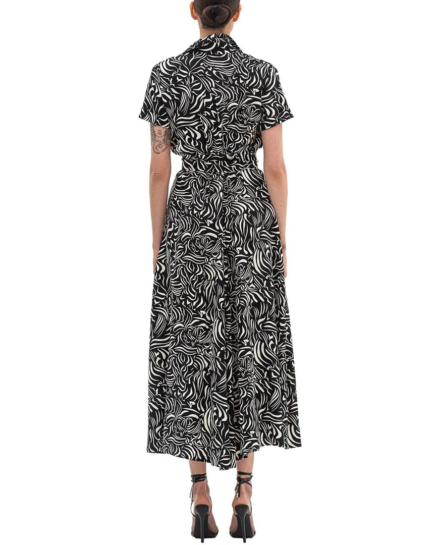 BGL Bgl Sleeveless Linen-Blend Midi Dress