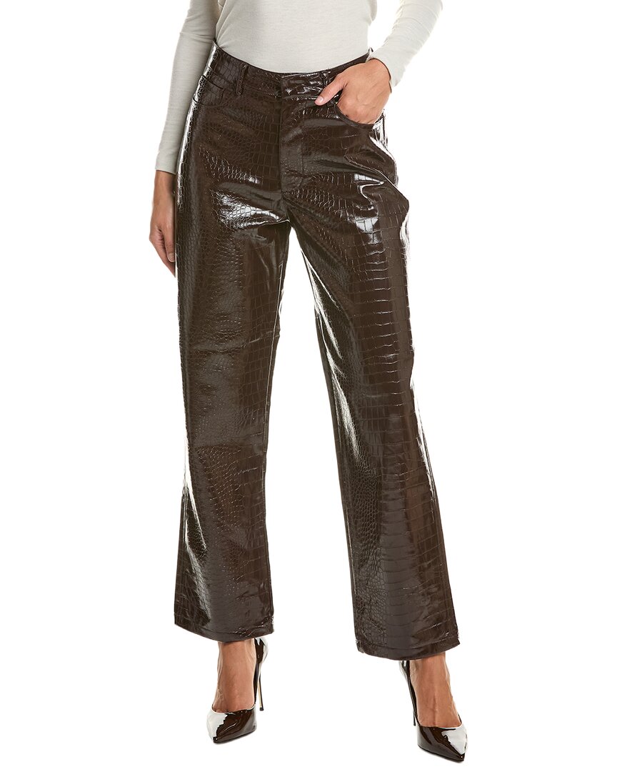 Current/Elliott Faux Leather Animal Embossed Straight Pant