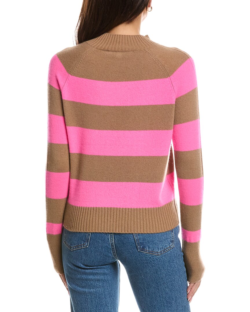 THE CASHMERE PROJECT The Cashmere Project Striped Mini Mock Neck Cashmere Sweater