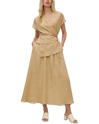 BRC By BURRYCO Brc By Burryco Short Sleeve Silk-Blend Midi Dress
