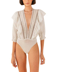 FARM Rio Farm Rio Off-White Lace Bodysuit