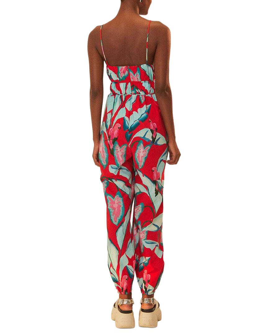 FARM Rio Farm Rio Summer Foliage Red Jumpsuit