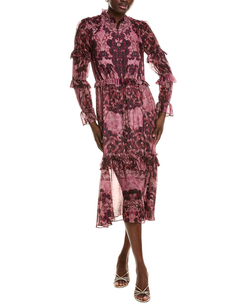 Marchesa Marchesa Notte Silk-Blend Midi Dress