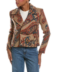 L’AGENCE L’Agence Kelsey Cropped Wool-Blend Peacoat