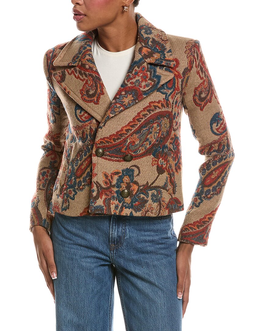 L’AGENCE L’Agence Kelsey Cropped Wool-Blend Peacoat