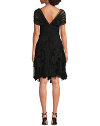 Shani Crepe Laser Cut Florals Dress