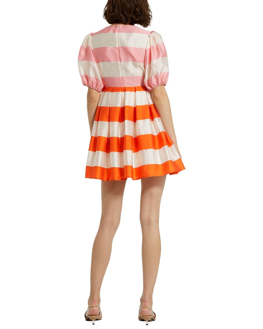 Mac Duggal Mac Duggal Organza Striped Balloon Sleeve Mini Dress