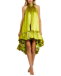 Mac Duggal Mac Duggal High Neck Satin Mini Dress