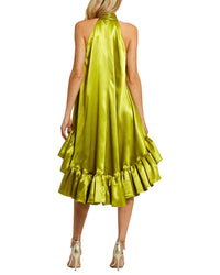 Mac Duggal Mac Duggal High Neck Satin Mini Dress