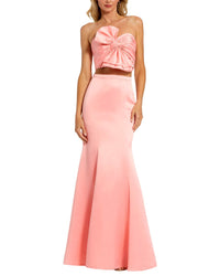 Mac Duggal Mac Duggal 2Pc Strapless Bow Top & Mermaid Skirt Set