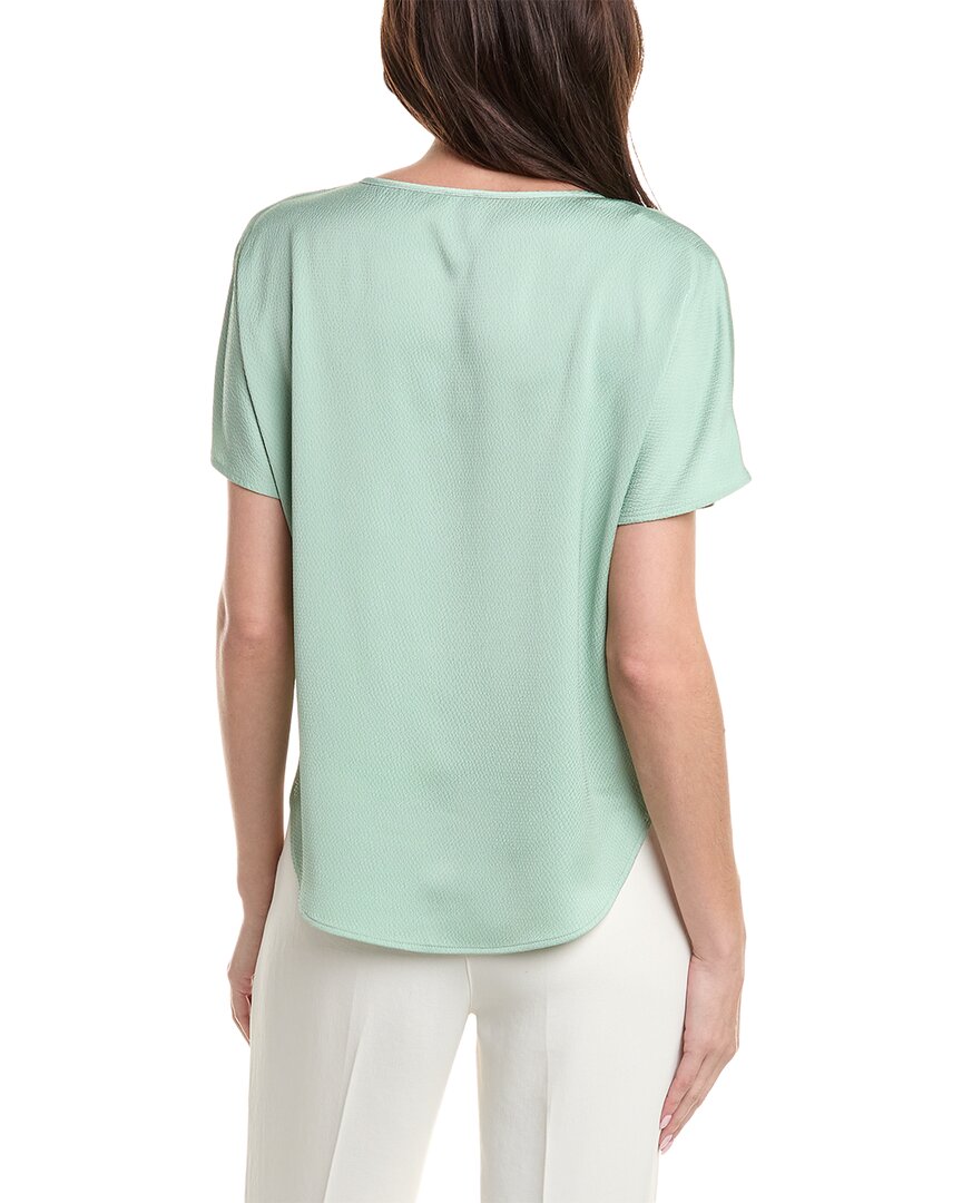 Anne Klein Textured Charmeuse V-Neck Top