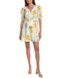 Layered With Love Layered With Love Wrap Front Linen-Blend Mini Dress