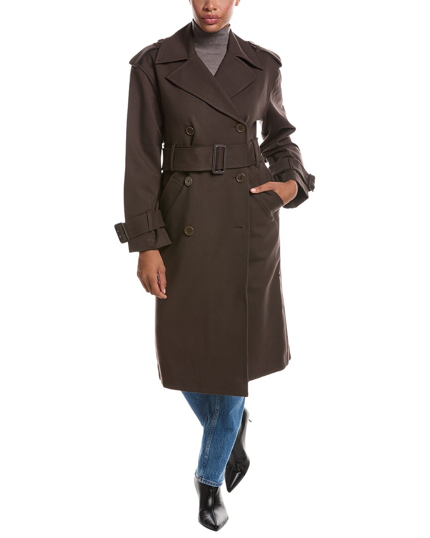 susana monaco Susana Monaco Double Knit Trench Coat