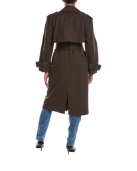 susana monaco Susana Monaco Double Knit Trench Coat