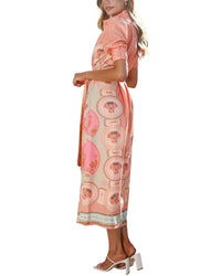 LEON GORI Leon Gori Short Sleeve Midi Dress