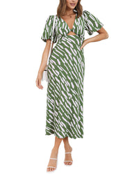 LEON GORI Leon Gori Short Sleeve Midi Dress
