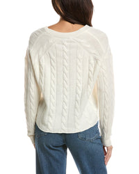 THE CASHMERE PROJECT The Cashmere Project Cropped Cable V Neck Sweater
