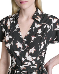 DKNY Dkny Faux Wrap Midi Dress