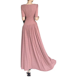 BURRYCO Burryco Short Sleeve Solid Maxi Dress