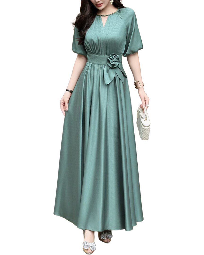 Burryco Short Sleeve Solid Maxi Dress