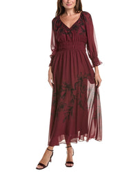 Taylor Taylor Long Sleeve Midi Dress