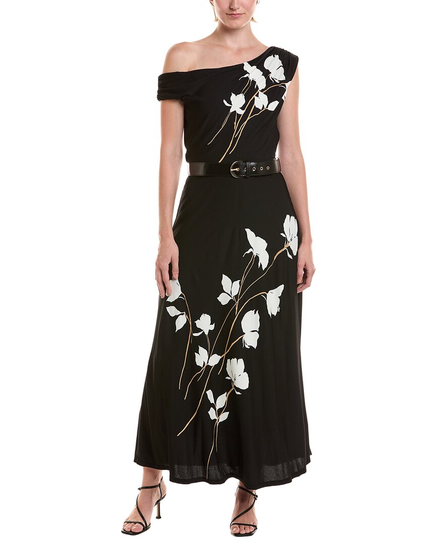 Taylor Taylor One Shoulder Printed Midi Dress