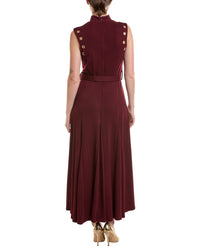 Taylor Taylor Mock Neck Solid Midi Dress