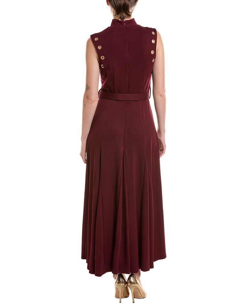Taylor Taylor Mock Neck Solid Midi Dress